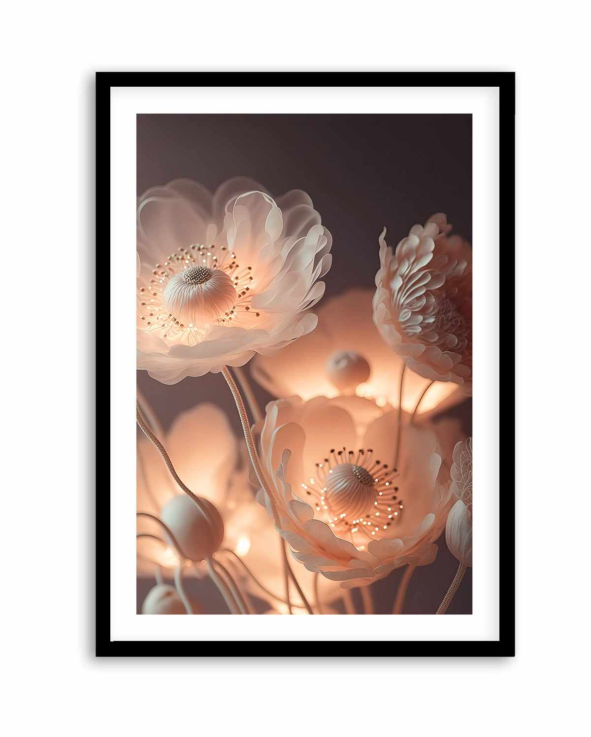 Glowing flowers By Treechild | Art Print from Olive et Oriel where you can shop wallpaper and artworks online
