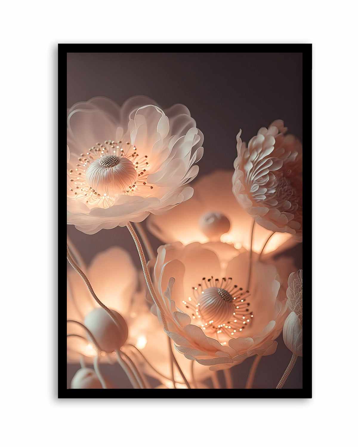 Glowing flowers By Treechild | Art Print from Olive et Oriel where you can shop wallpaper and artworks online
