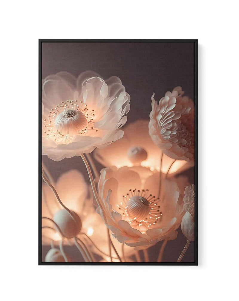 Glowing flowers By Treechild | Framed Canvas Art Print