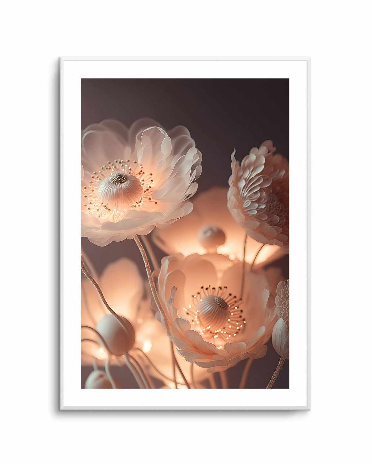 Glowing flowers By Treechild | Art Print from Olive et Oriel where you can shop wallpaper and artworks online