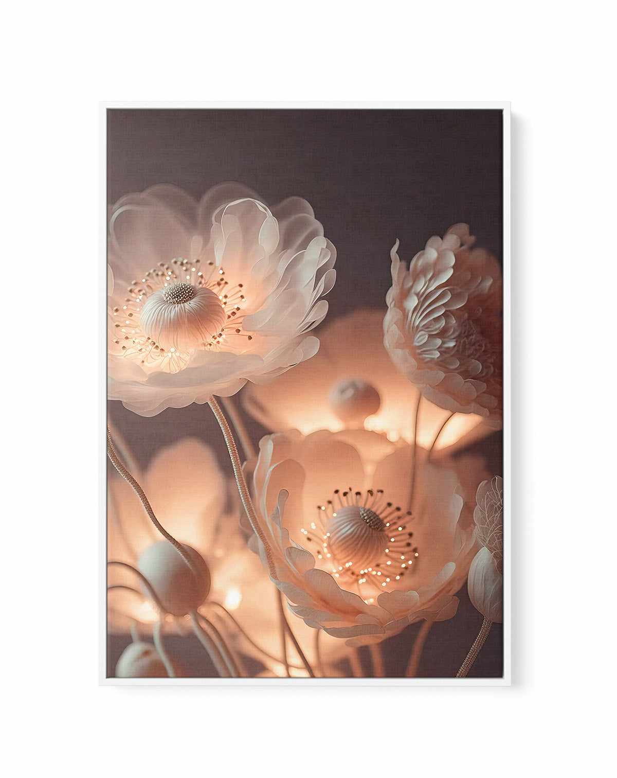 Glowing flowers By Treechild | Framed Canvas Art Print