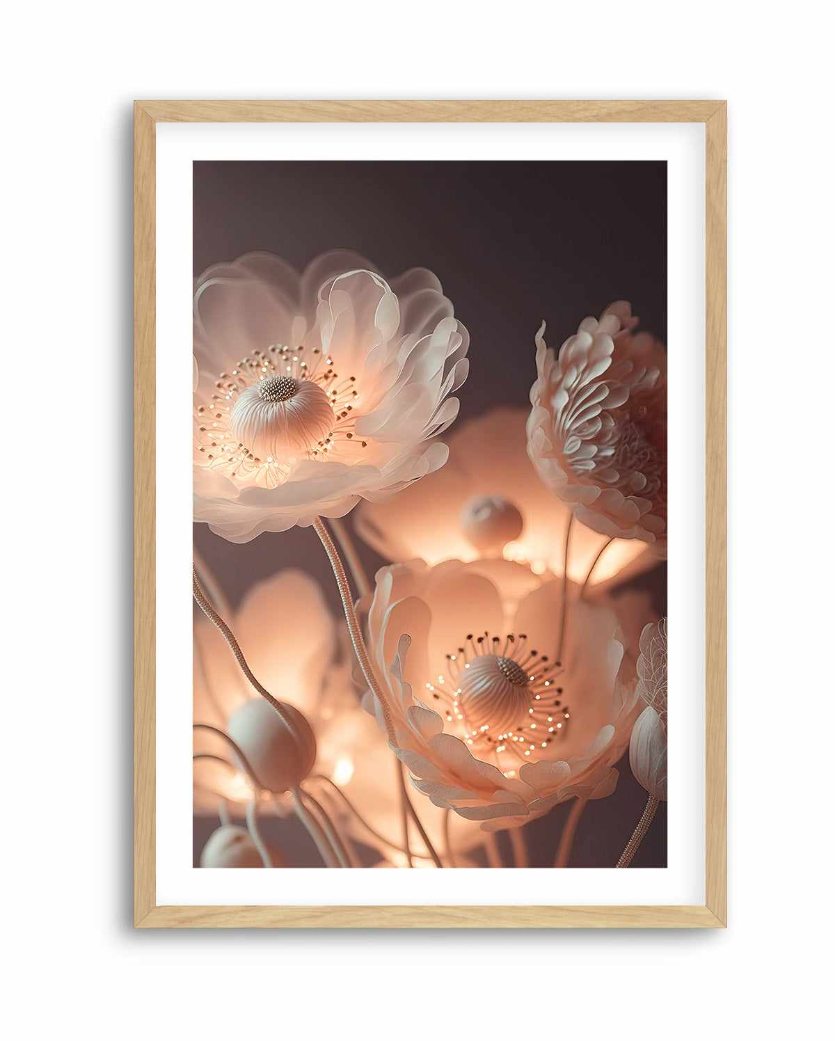 Glowing flowers By Treechild | Art Print from Olive et Oriel where you can shop wallpaper and artworks online