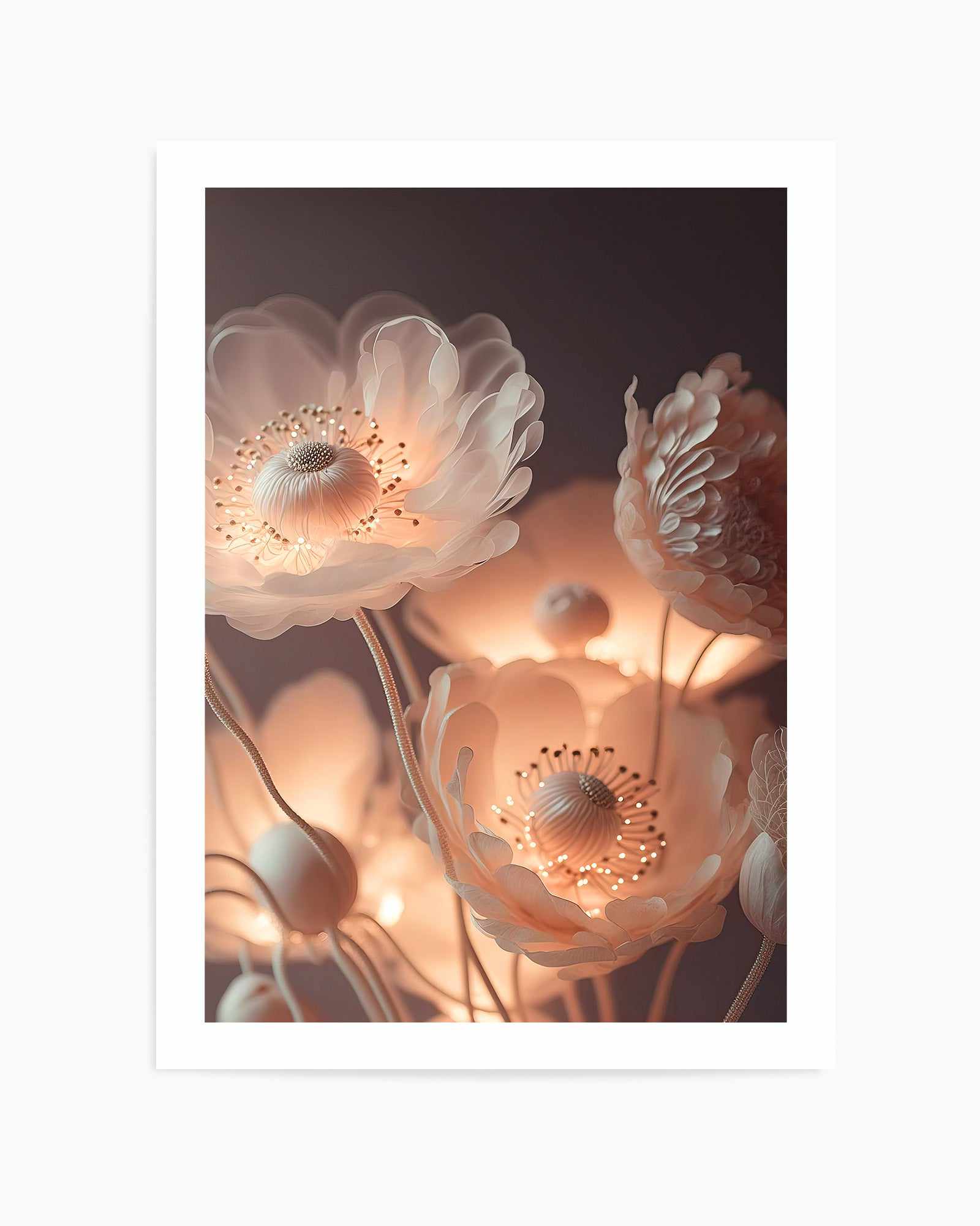 Glowing flowers By Treechild | Art Print from Olive et Oriel where you can shop wallpaper and artworks online