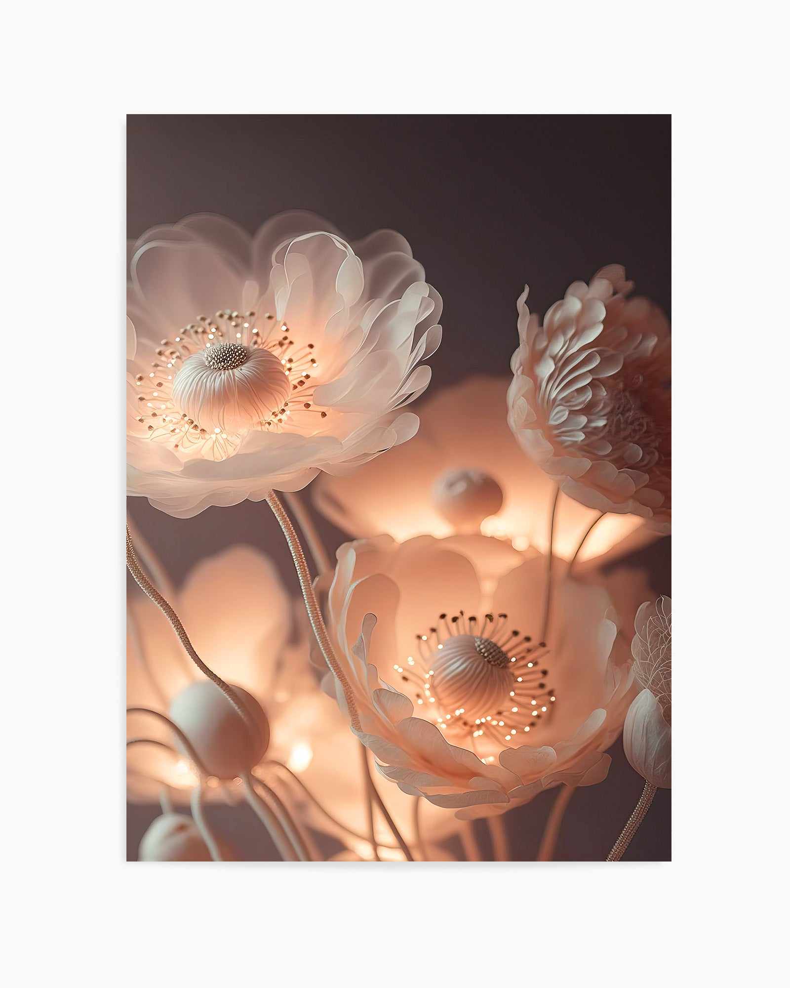 Glowing flowers By Treechild | Art Print from Olive et Oriel where you can shop wallpaper and artworks online