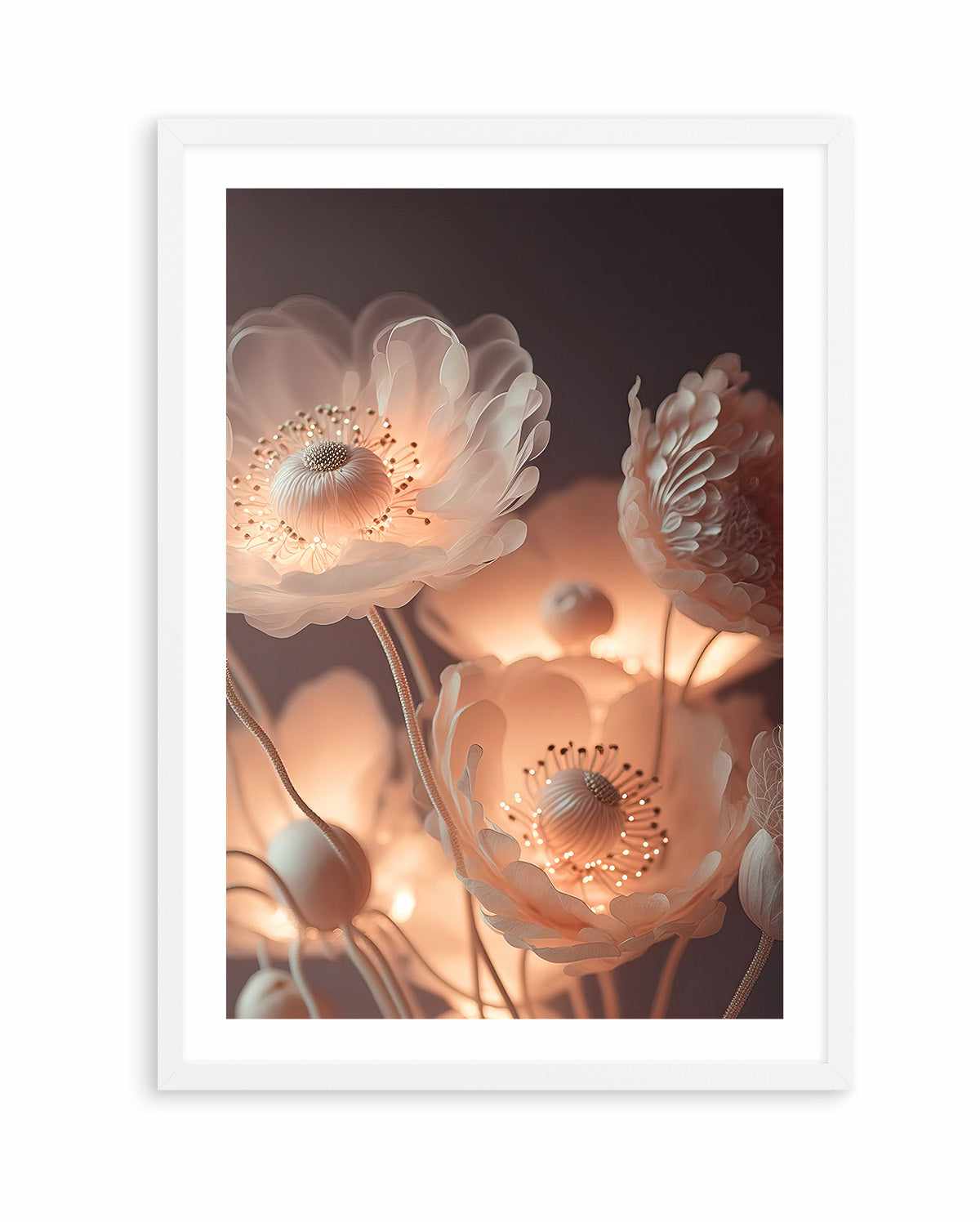 Glowing flowers By Treechild | Art Print from Olive et Oriel where you can shop wallpaper and artworks online
