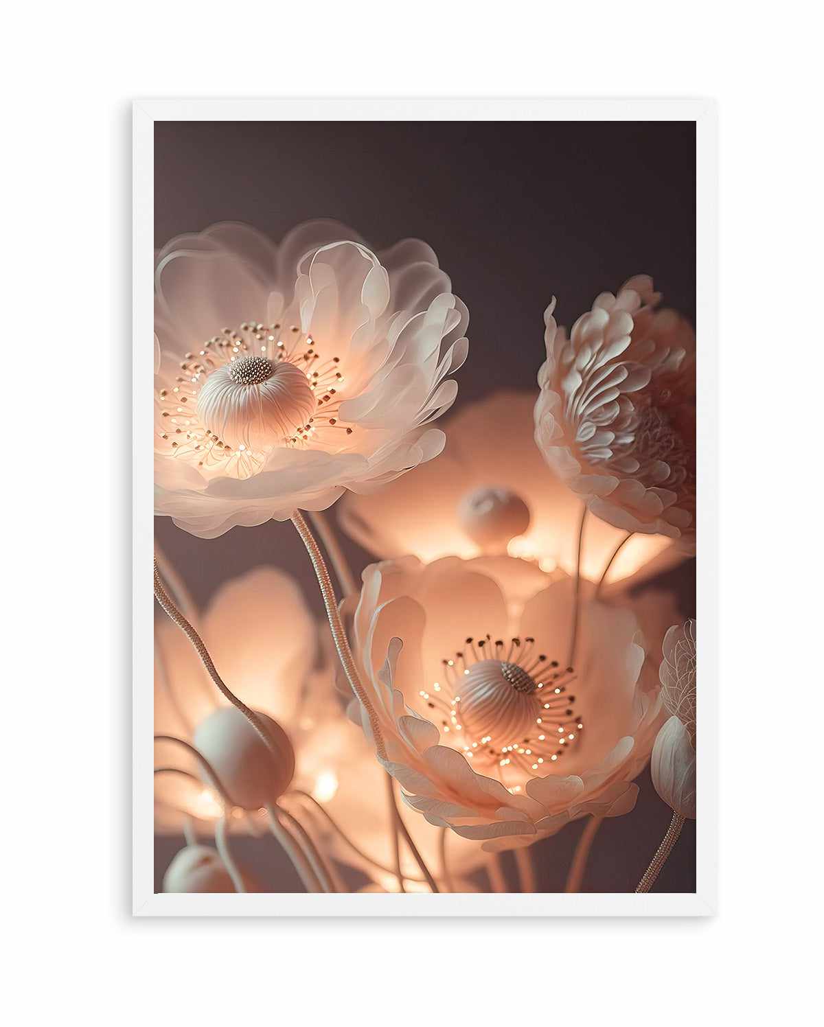Glowing flowers By Treechild | Art Print from Olive et Oriel where you can shop wallpaper and artworks online