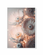 Glowing pastel pink flowers By Treechild | Framed Canvas Art Print
