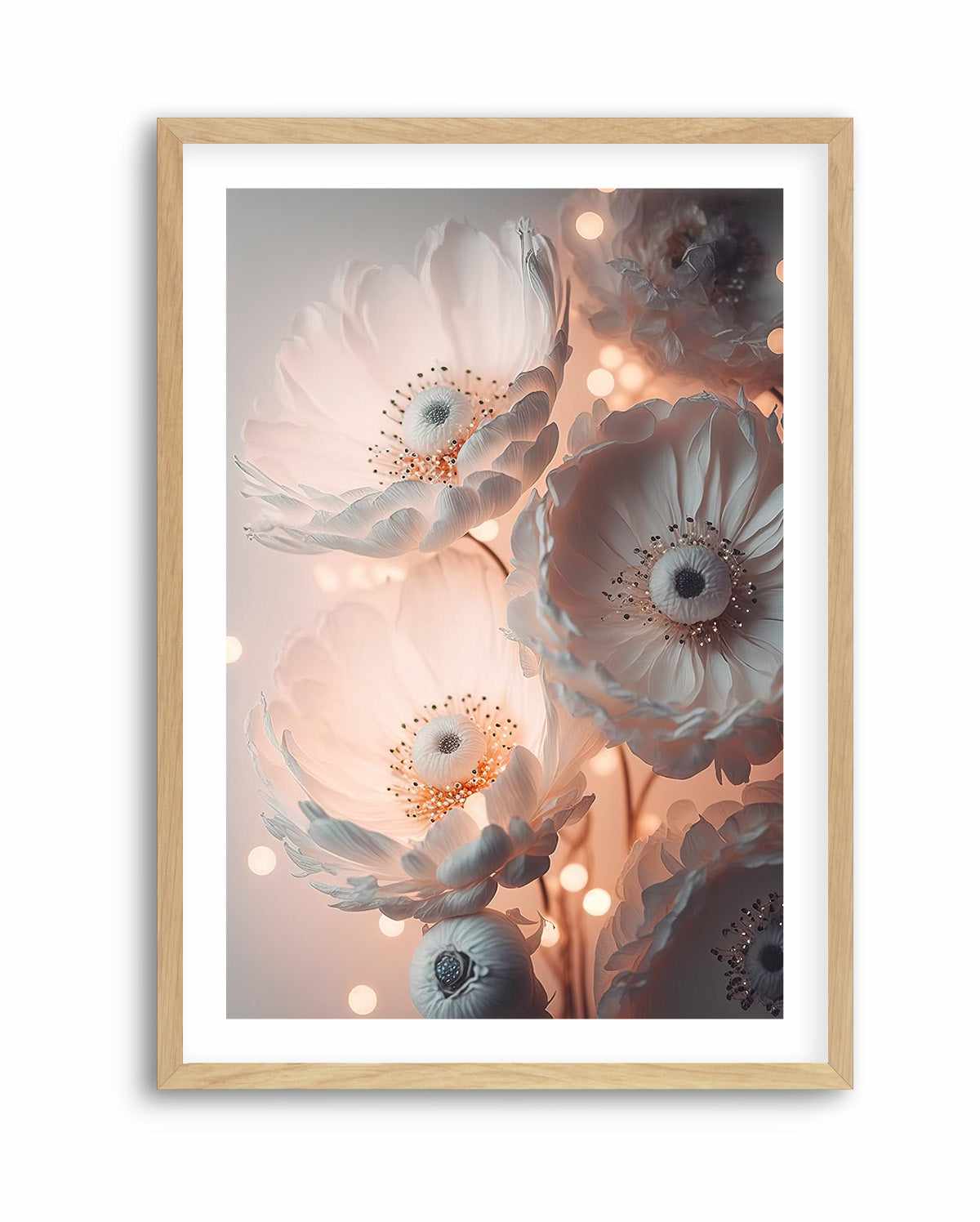 Glowing pastel pink flowers By Treechild | Art Print