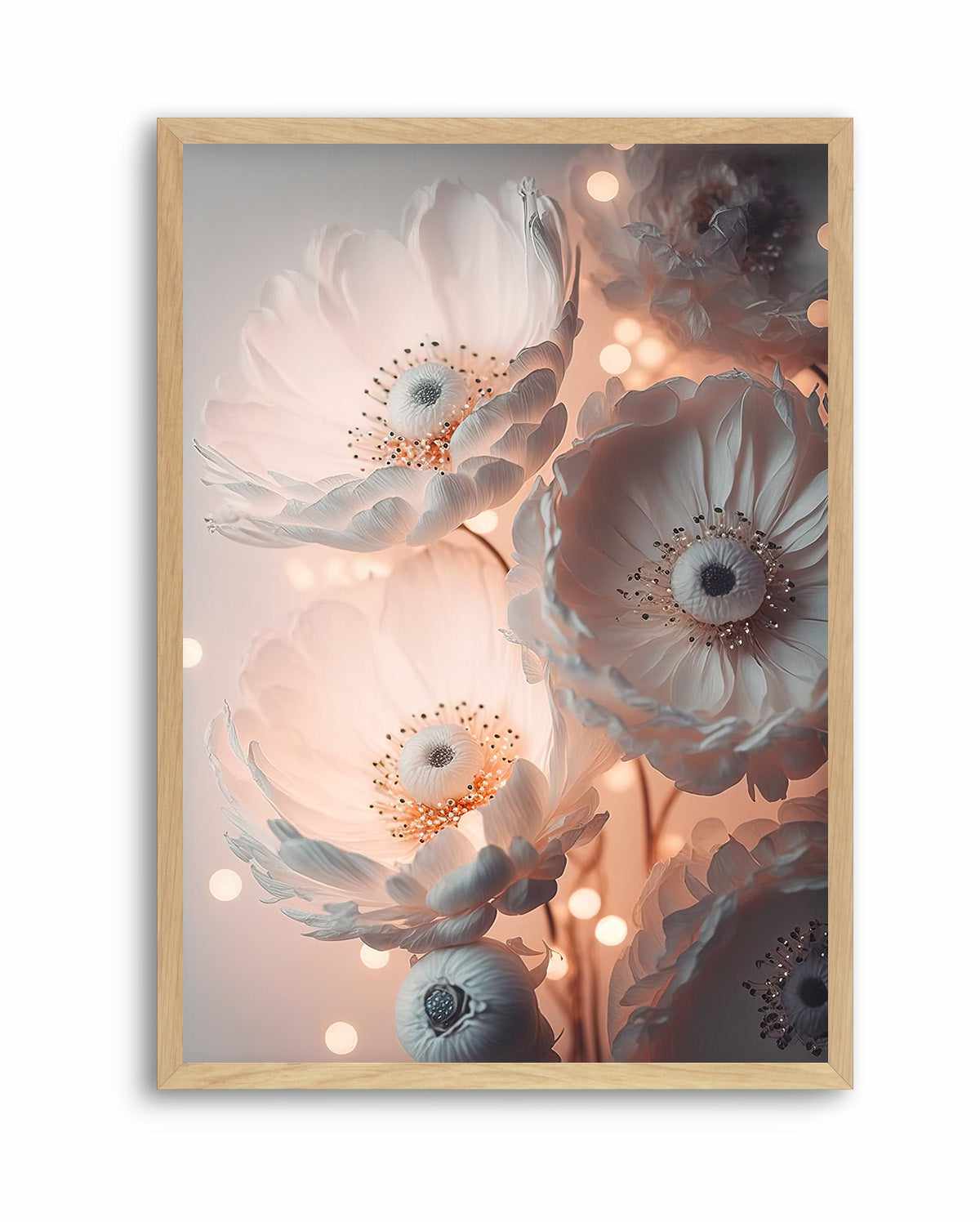 Glowing pastel pink flowers By Treechild | Art Print