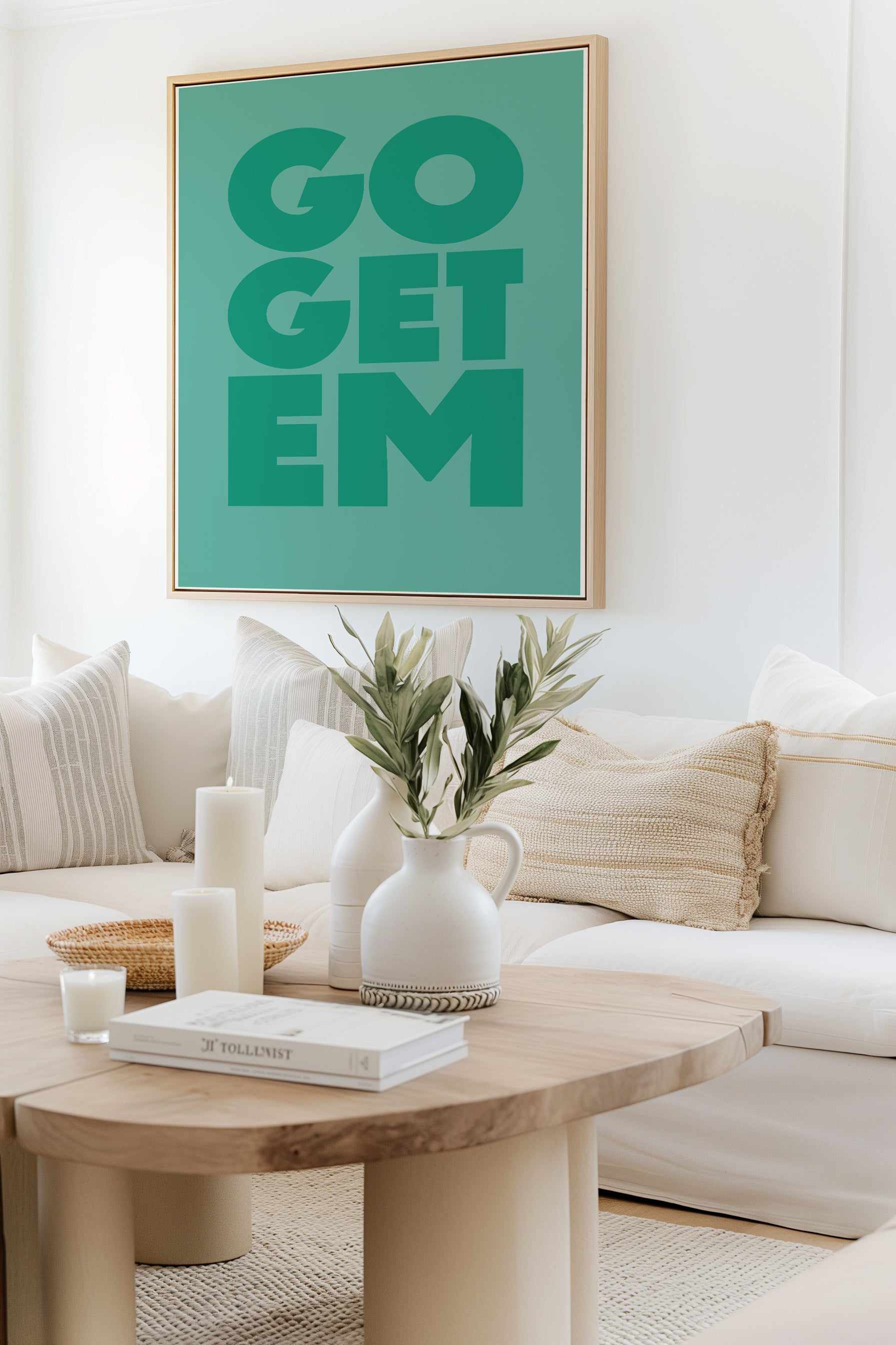 Go Get Em | Framed Canvas Art Print from Olive et Oriel where you can shop wallpaper and artworks online