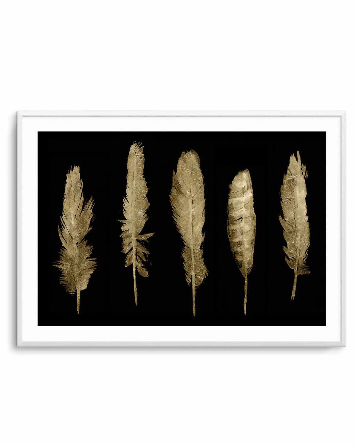 Gold Feathers II Art Print from Olive et Oriel where you can shop wallpaper and artworks online