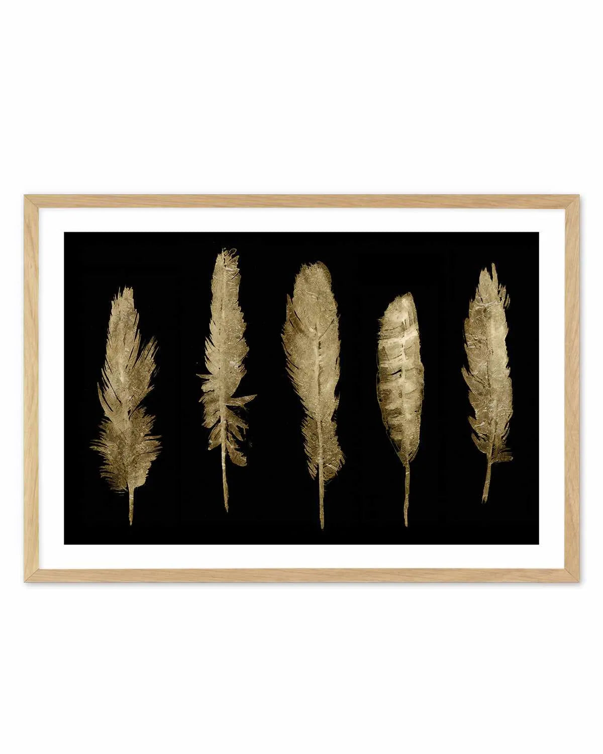 Gold Feathers II Art Print from Olive et Oriel where you can shop wallpaper and artworks online