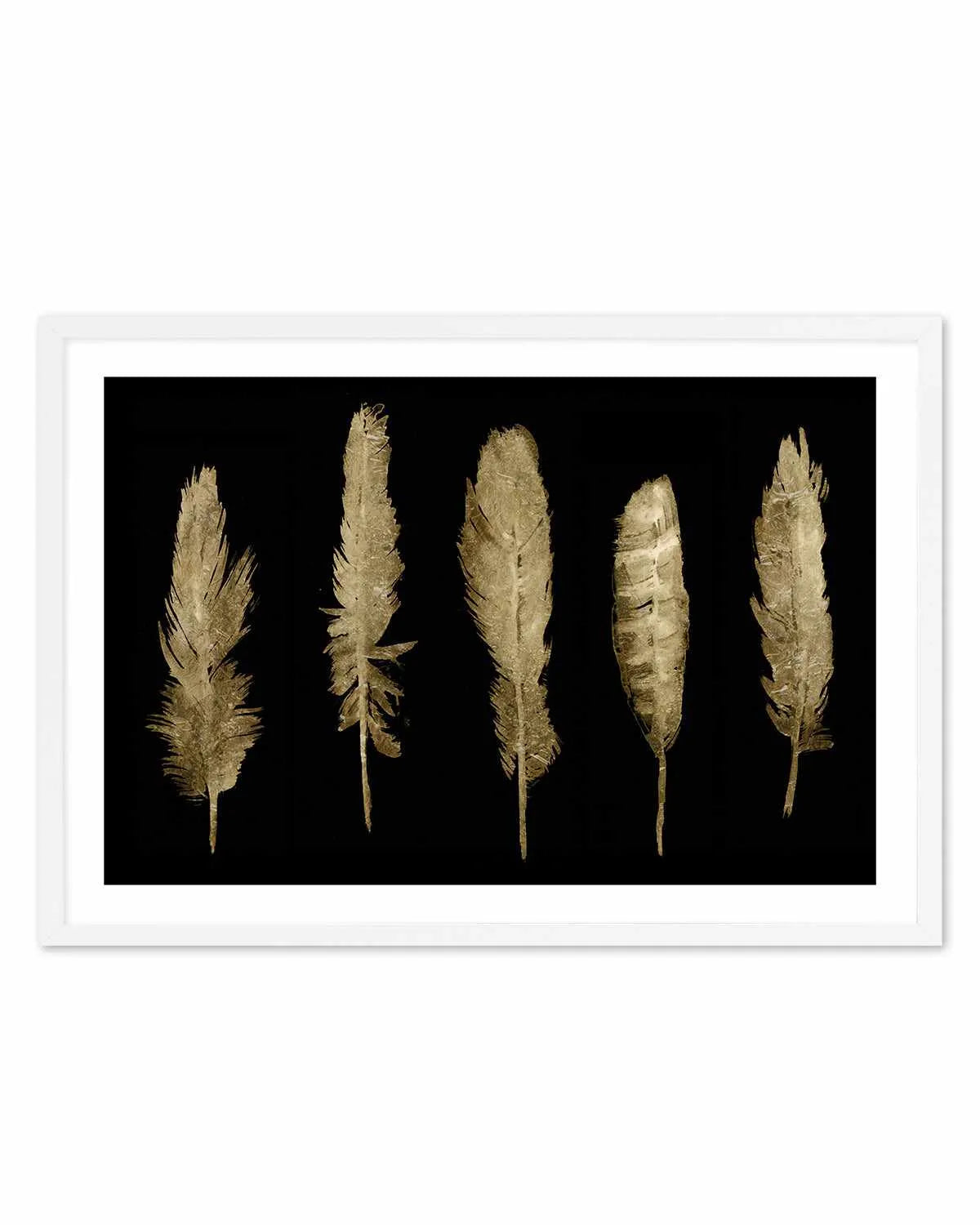 Gold Feathers II Art Print from Olive et Oriel where you can shop wallpaper and artworks online