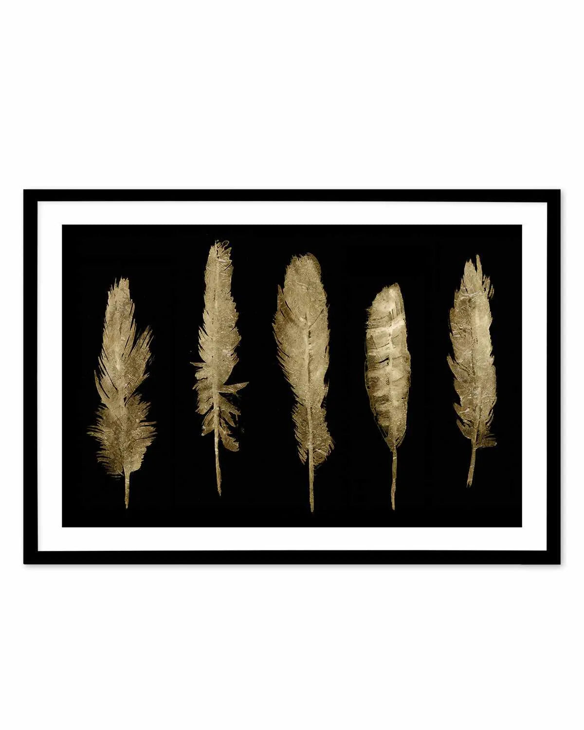 Gold Feathers II Art Print from Olive et Oriel where you can shop wallpaper and artworks online