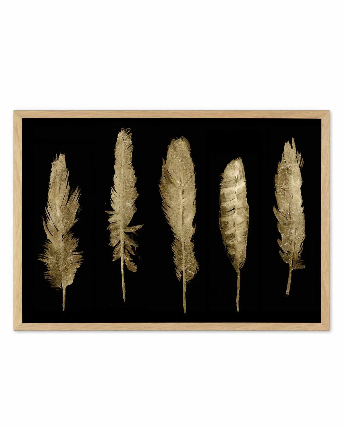 Gold Feathers II Art Print from Olive et Oriel where you can shop wallpaper and artworks online