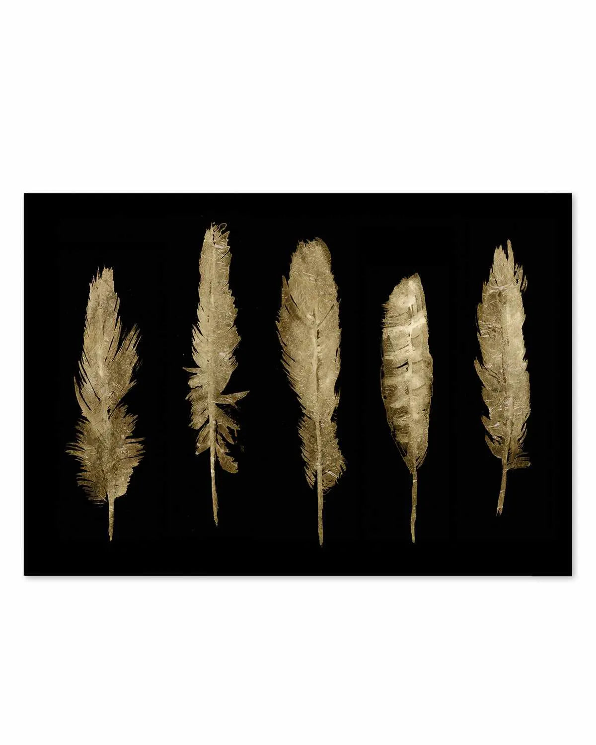 Gold Feathers II Art Print from Olive et Oriel where you can shop wallpaper and artworks online