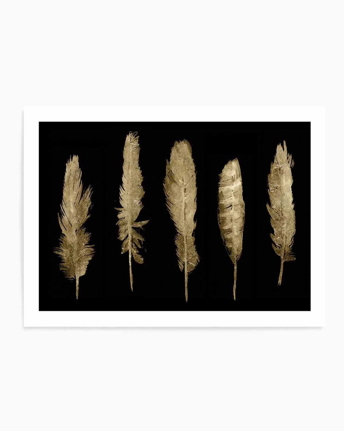 Gold Feathers II Art Print from Olive et Oriel where you can shop wallpaper and artworks online