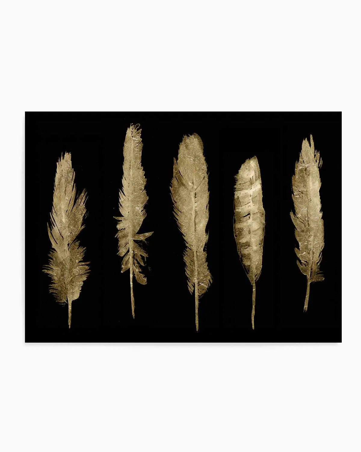 Gold Feathers II Art Print from Olive et Oriel where you can shop wallpaper and artworks online