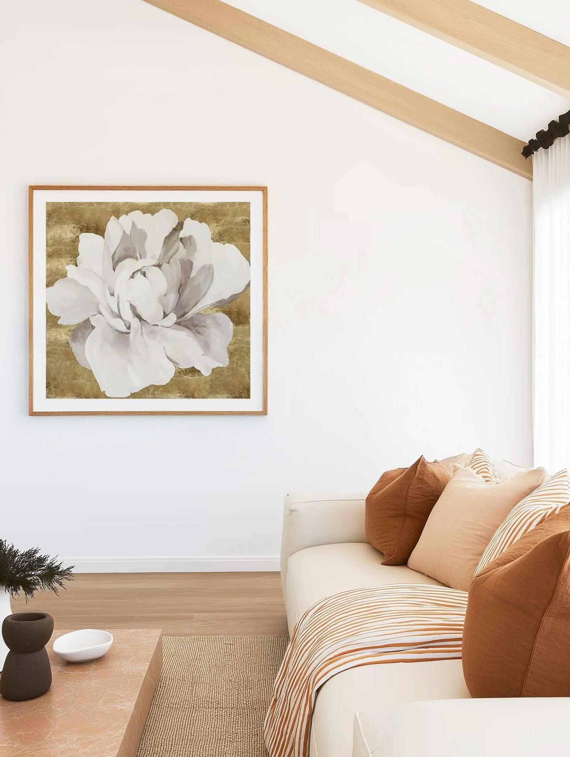Gold Flower I Art Print from Olive et Oriel where you can shop wallpaper and artworks online