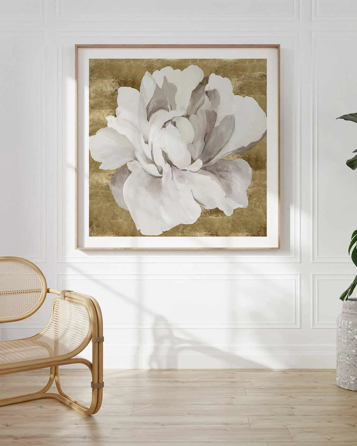 Gold Flower I Art Print from Olive et Oriel where you can shop wallpaper and artworks online