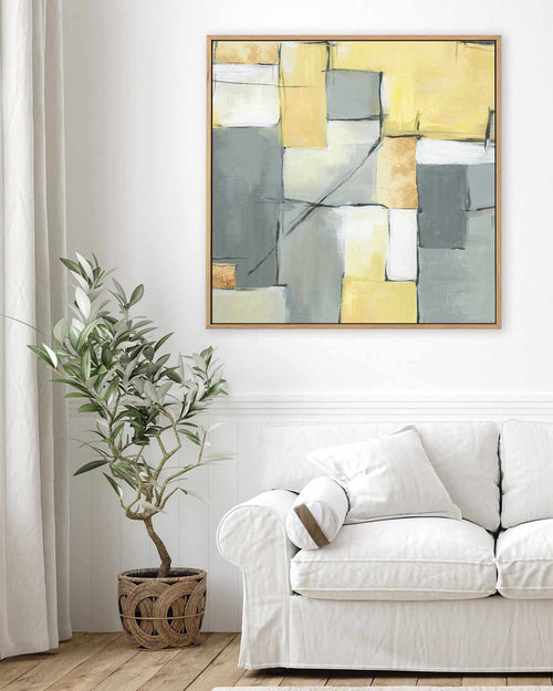 Golden Abstract I | Framed Canvas Art Print