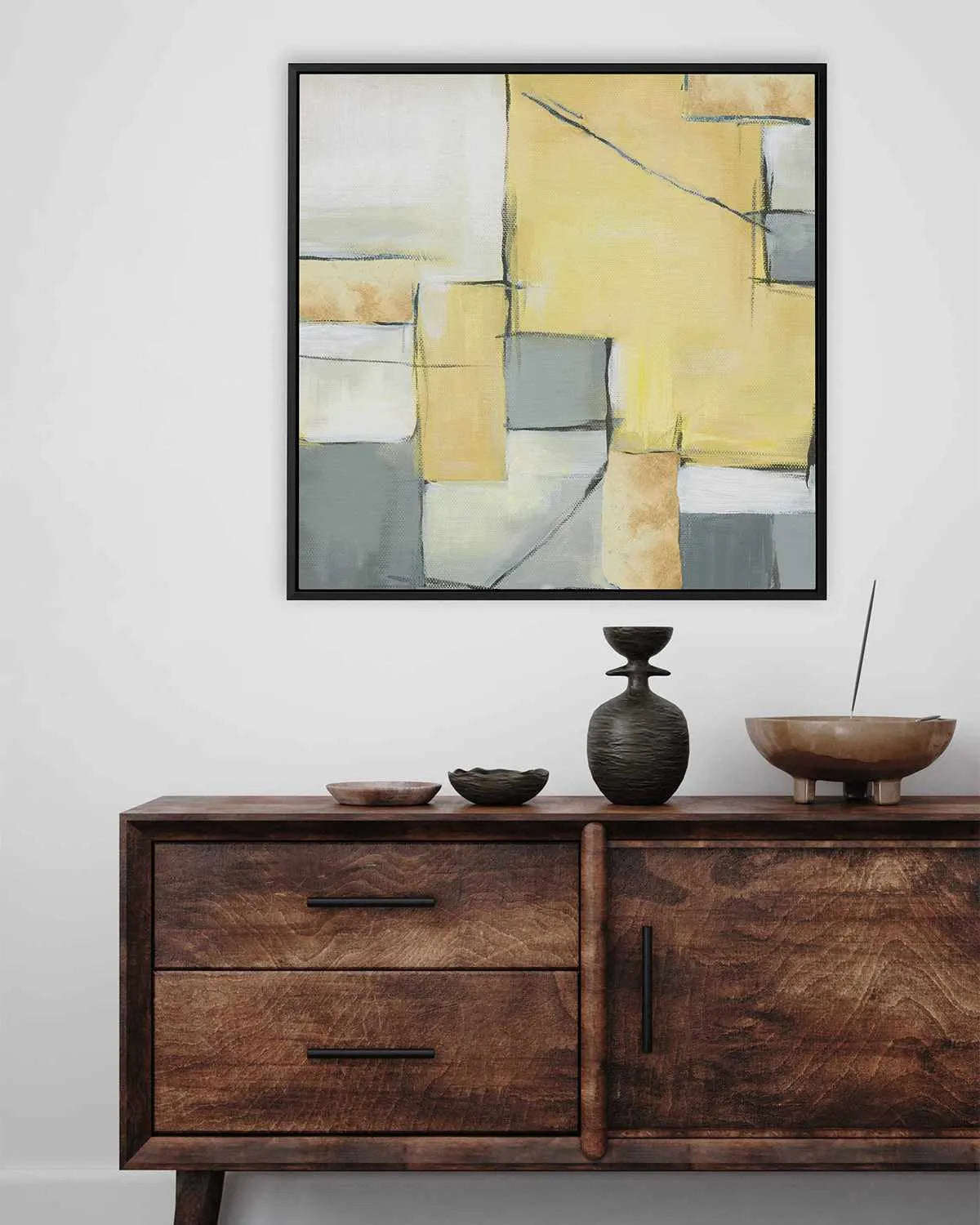 Golden Abstract II | Framed Canvas Art Print from Olive et Oriel where you can shop wallpaper and artworks online