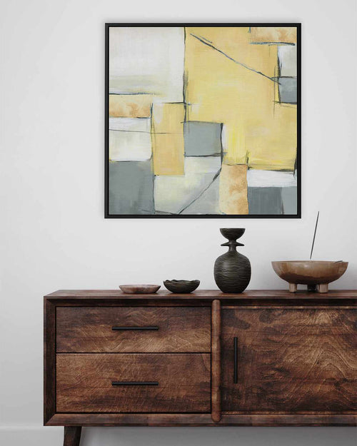 Golden Abstract II | Framed Canvas Art Print