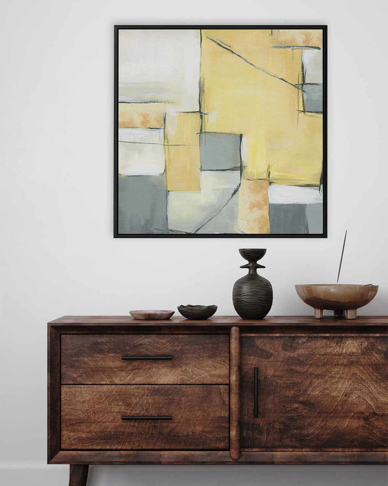 Golden Abstract II | Framed Canvas Art Print