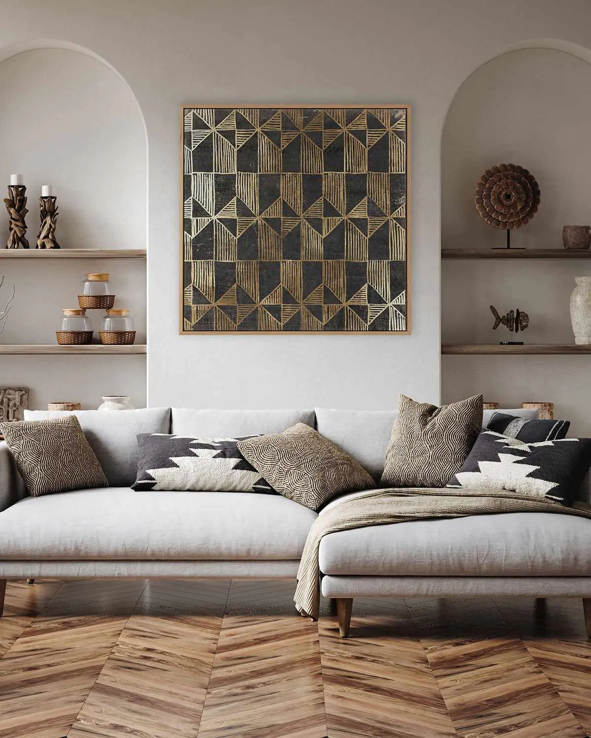 Golden Art Deco I | Framed Canvas Art Print from Olive et Oriel where you can shop wallpaper and artworks online
