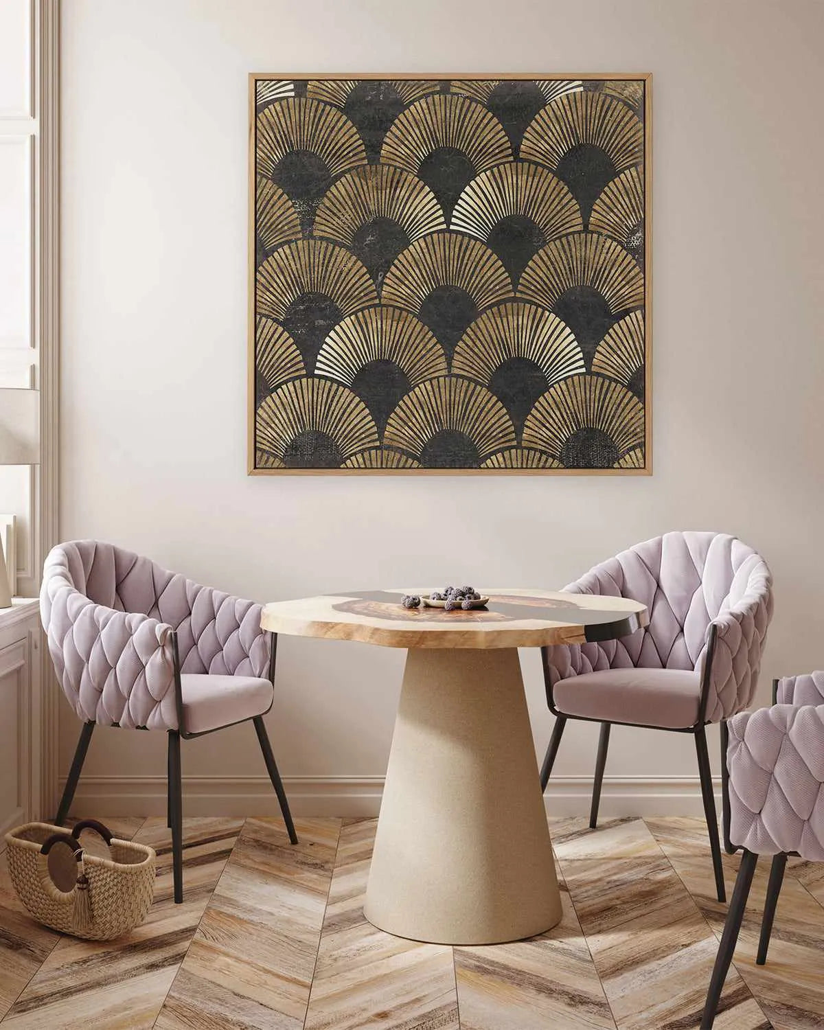 Golden Art Deco II | Framed Canvas Art Print from Olive et Oriel where you can shop wallpaper and artworks online