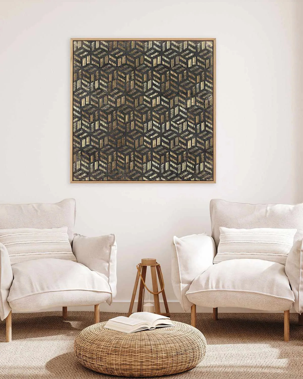 Golden Art Deco III | Framed Canvas Art Print from Olive et Oriel where you can shop wallpaper and artworks online
