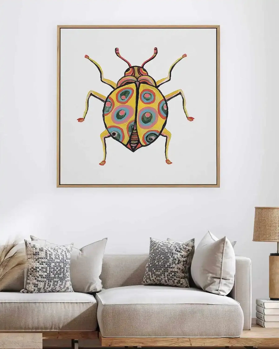 Golden Beetle | Framed Canvas Art Print from Olive et Oriel where you can shop wallpaper and artworks online
