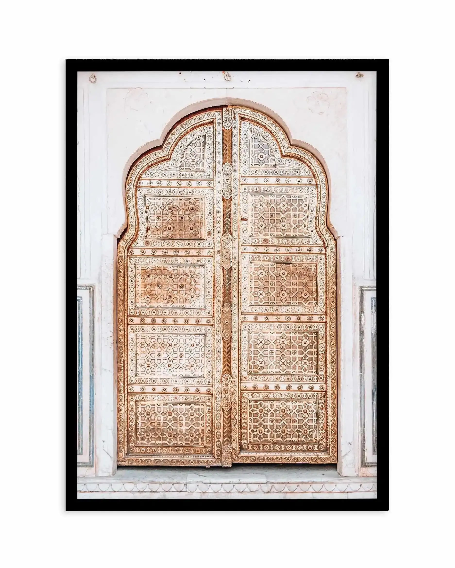 Golden Doorway | Morocco Art Print-Shop Australian Art Prints Online with Olive et Oriel - Our collection of Moroccan art prints offer unique wall art including moroccan arches and pink morocco doors of marrakech - this collection will add soft feminine colour to your walls and some may say bohemian style. These traditional morocco landscape photography includes desert scenes of palm trees and camel art prints - there is art on canvas and extra large wall art with fast, free shipping across Aust
