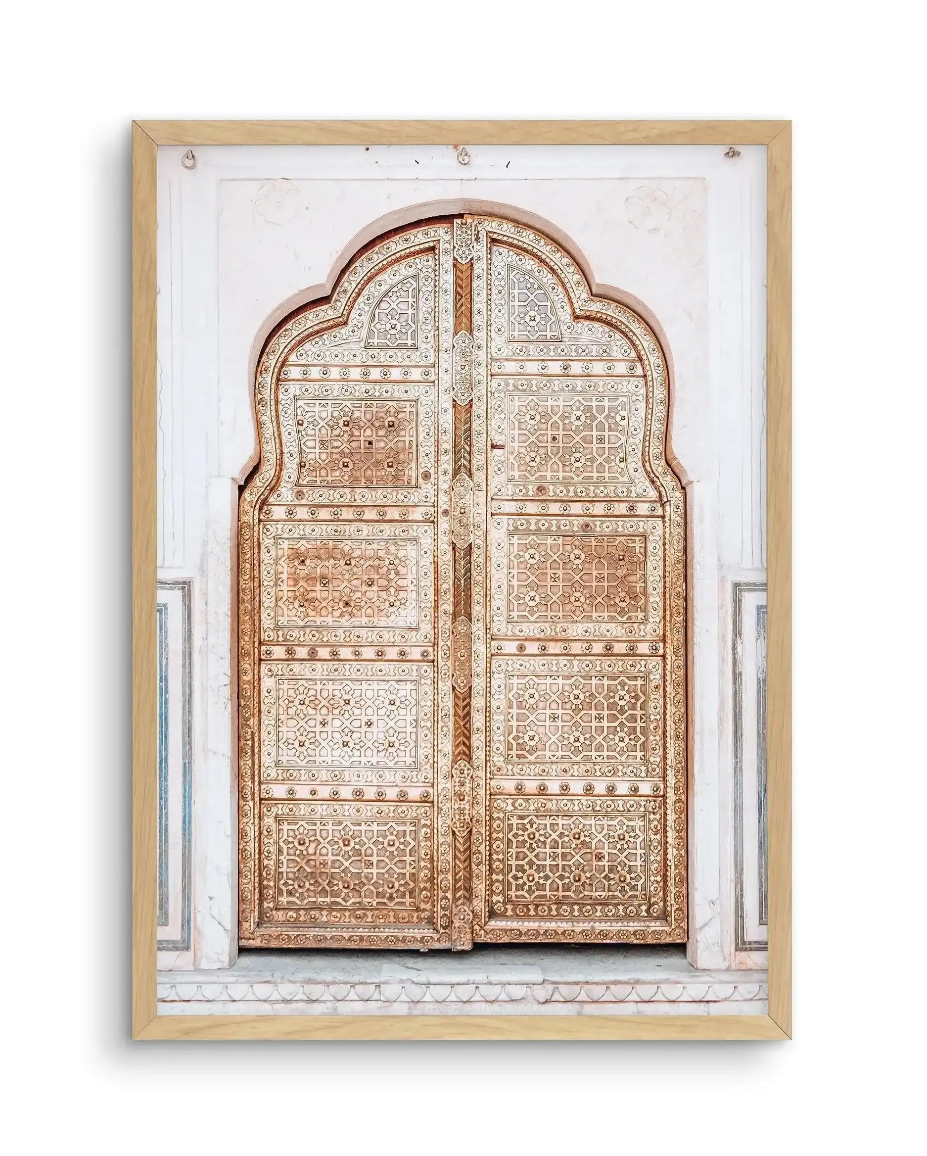 Golden Doorway | Morocco Art Print-Shop Australian Art Prints Online with Olive et Oriel - Our collection of Moroccan art prints offer unique wall art including moroccan arches and pink morocco doors of marrakech - this collection will add soft feminine colour to your walls and some may say bohemian style. These traditional morocco landscape photography includes desert scenes of palm trees and camel art prints - there is art on canvas and extra large wall art with fast, free shipping across Aust