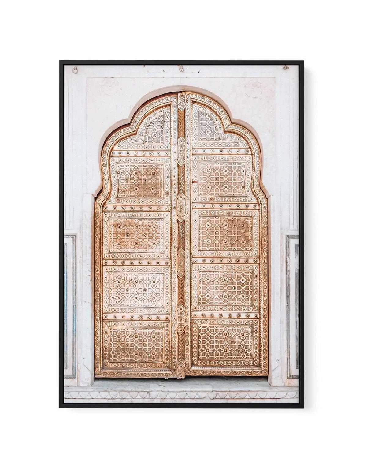 Golden Doorway | Morocco | Framed Canvas from Olive et Oriel where you can shop wallpaper and artworks online