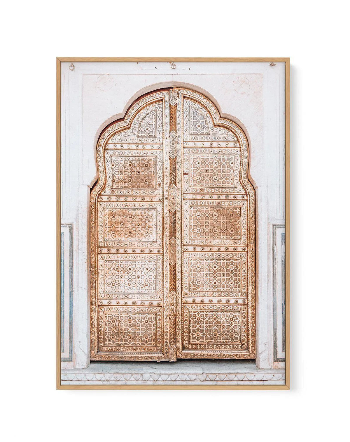 Golden Doorway | Morocco | Framed Canvas-Shop Australian Art Prints Online with Olive et Oriel - Our collection of Moroccan art prints offer unique wall art including moroccan arches and pink morocco doors of marrakech - this collection will add soft feminine colour to your walls and some may say bohemian style. These traditional morocco landscape photography includes desert scenes of palm trees and camel art prints - there is art on canvas and extra large wall art with fast, free shipping acros
