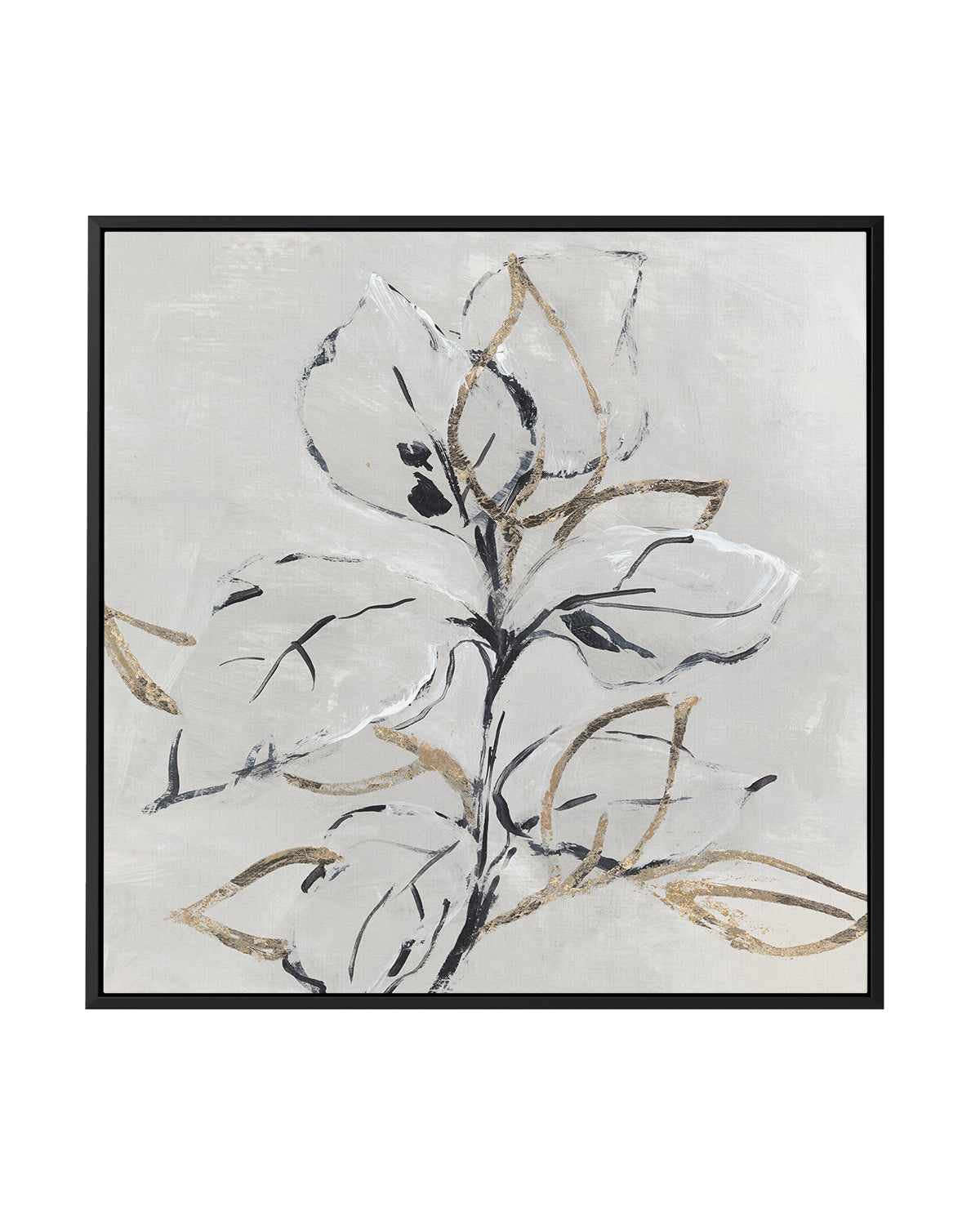 Golden Floral I | Framed Canvas Art Print