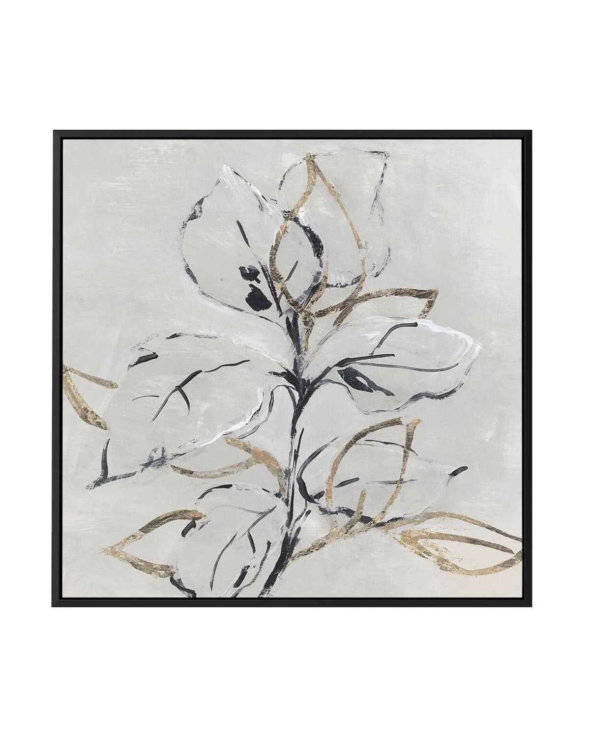 Golden Floral I | Framed Canvas Art Print from Olive et Oriel where you can shop wallpaper and artworks online