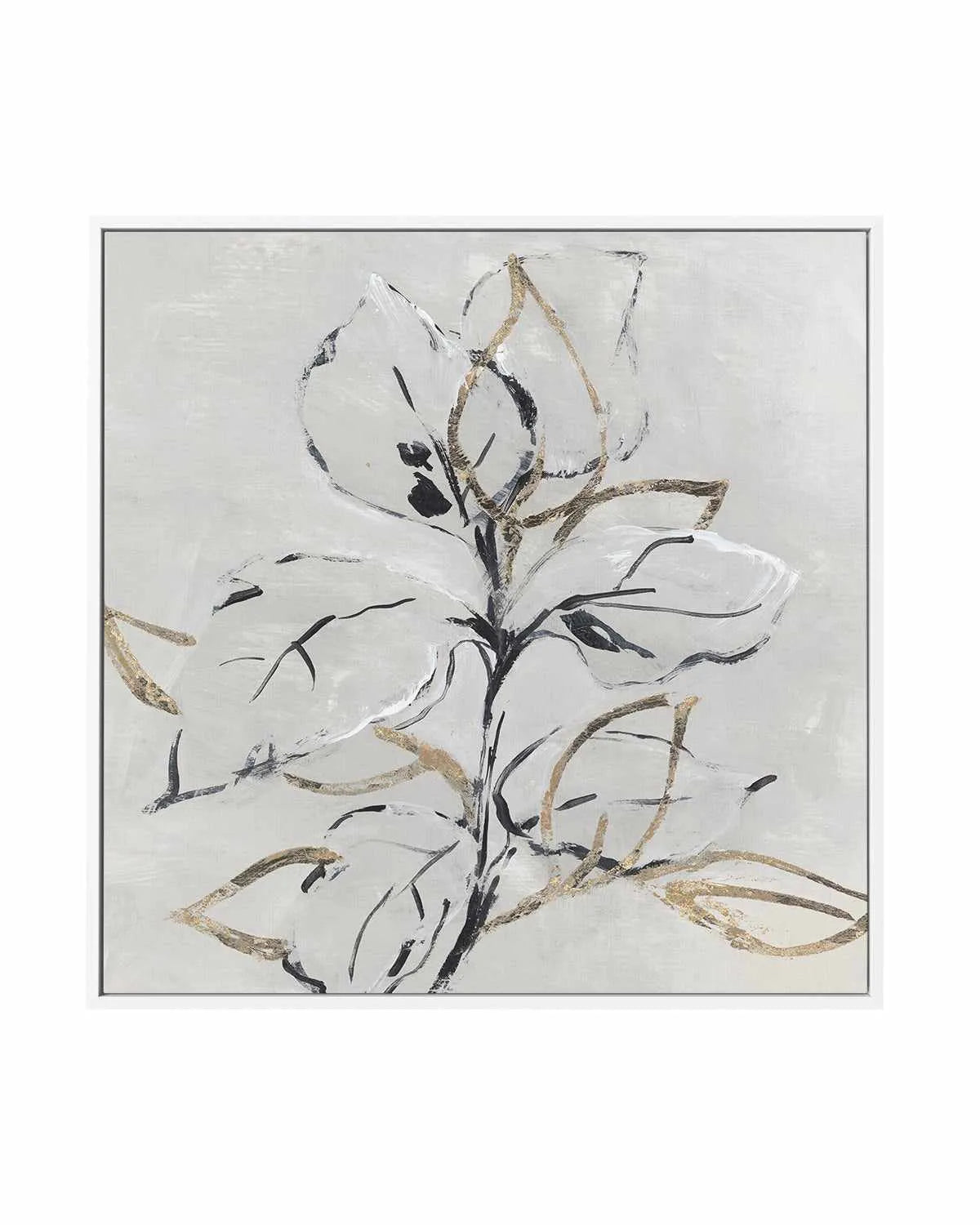 Golden Floral I | Framed Canvas Art Print from Olive et Oriel where you can shop wallpaper and artworks online