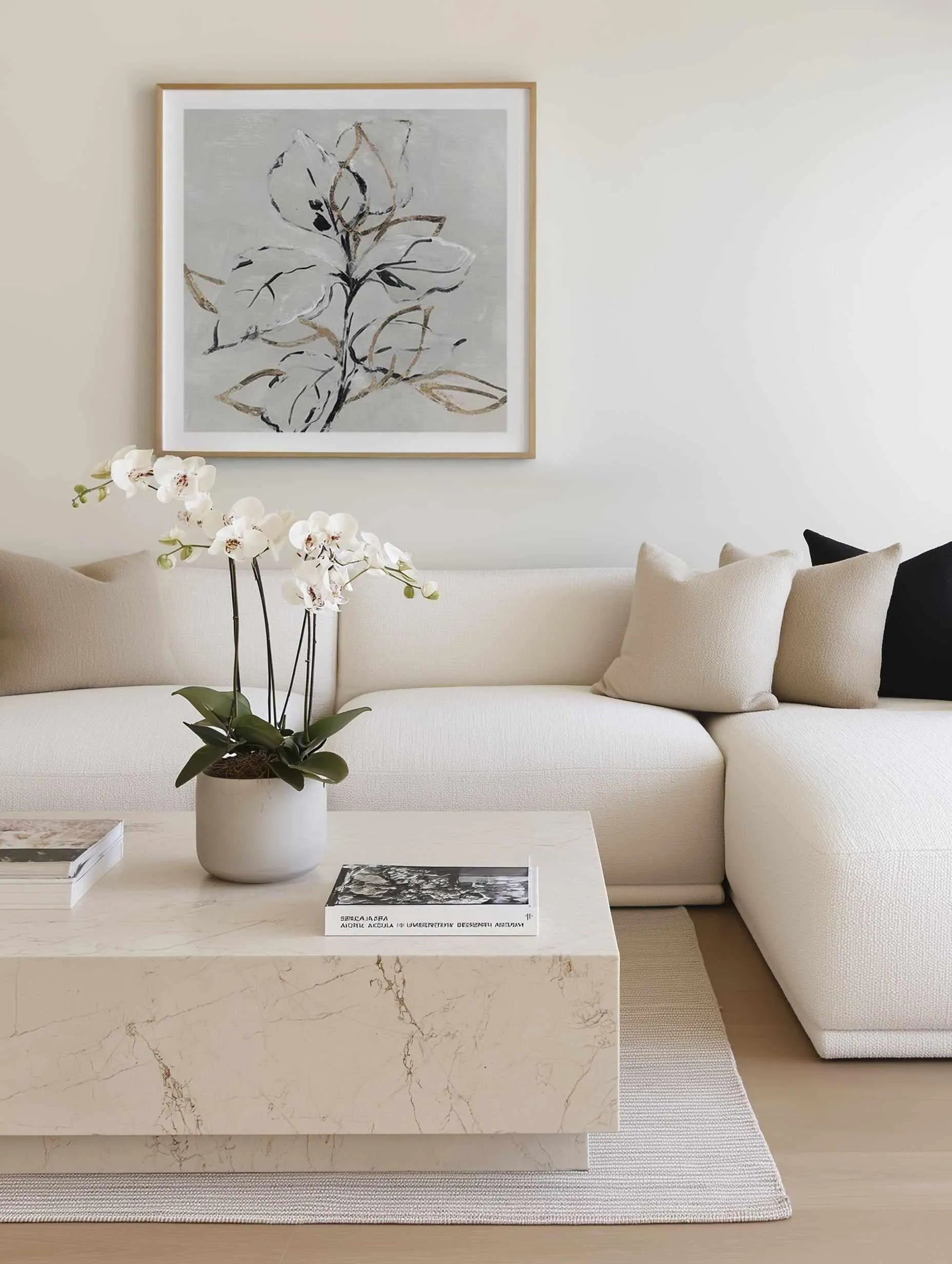 Golden Floral I Art Print from Olive et Oriel where you can shop wallpaper and artworks online