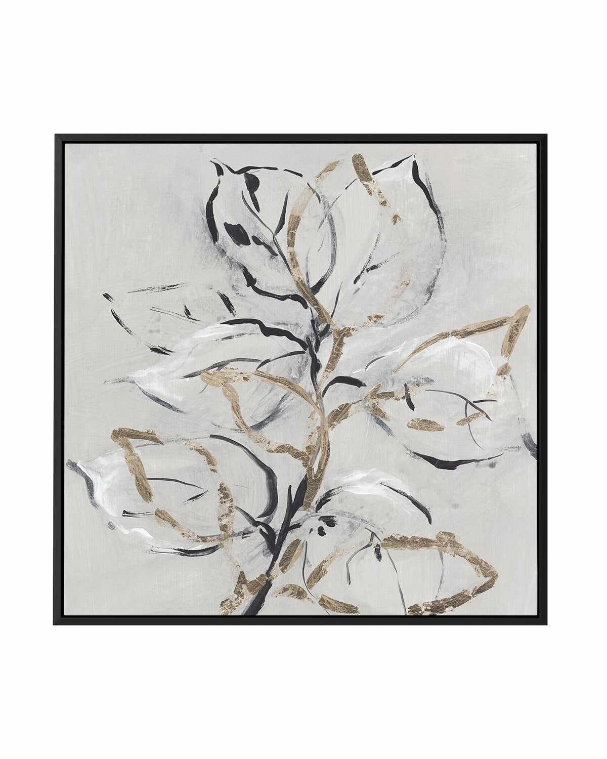 Golden Floral II | Framed Canvas Art Print