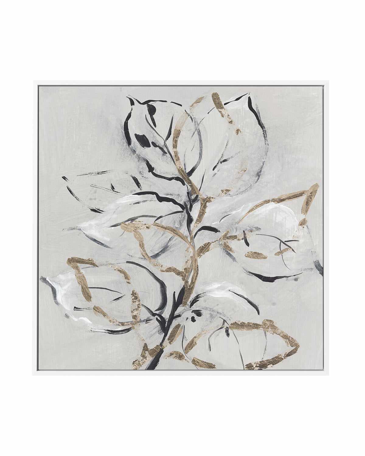 Golden Floral II | Framed Canvas Art Print