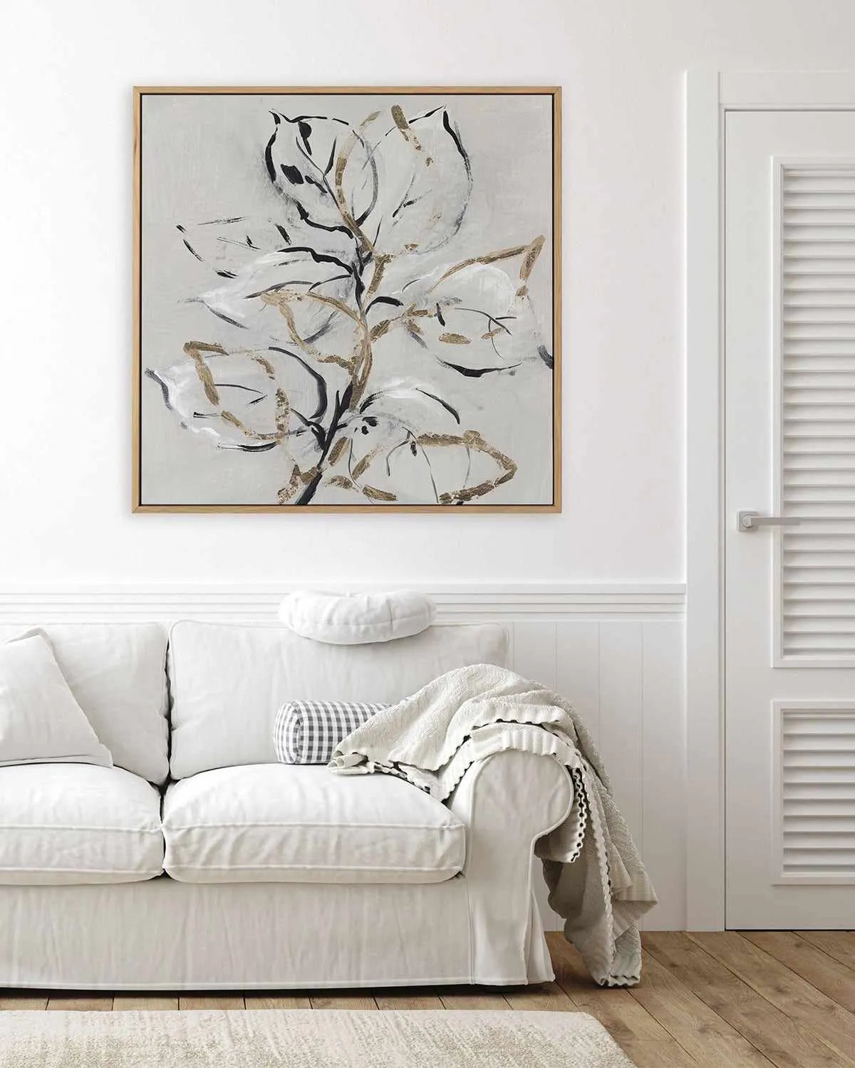 Golden Floral II | Framed Canvas Art Print from Olive et Oriel where you can shop wallpaper and artworks online