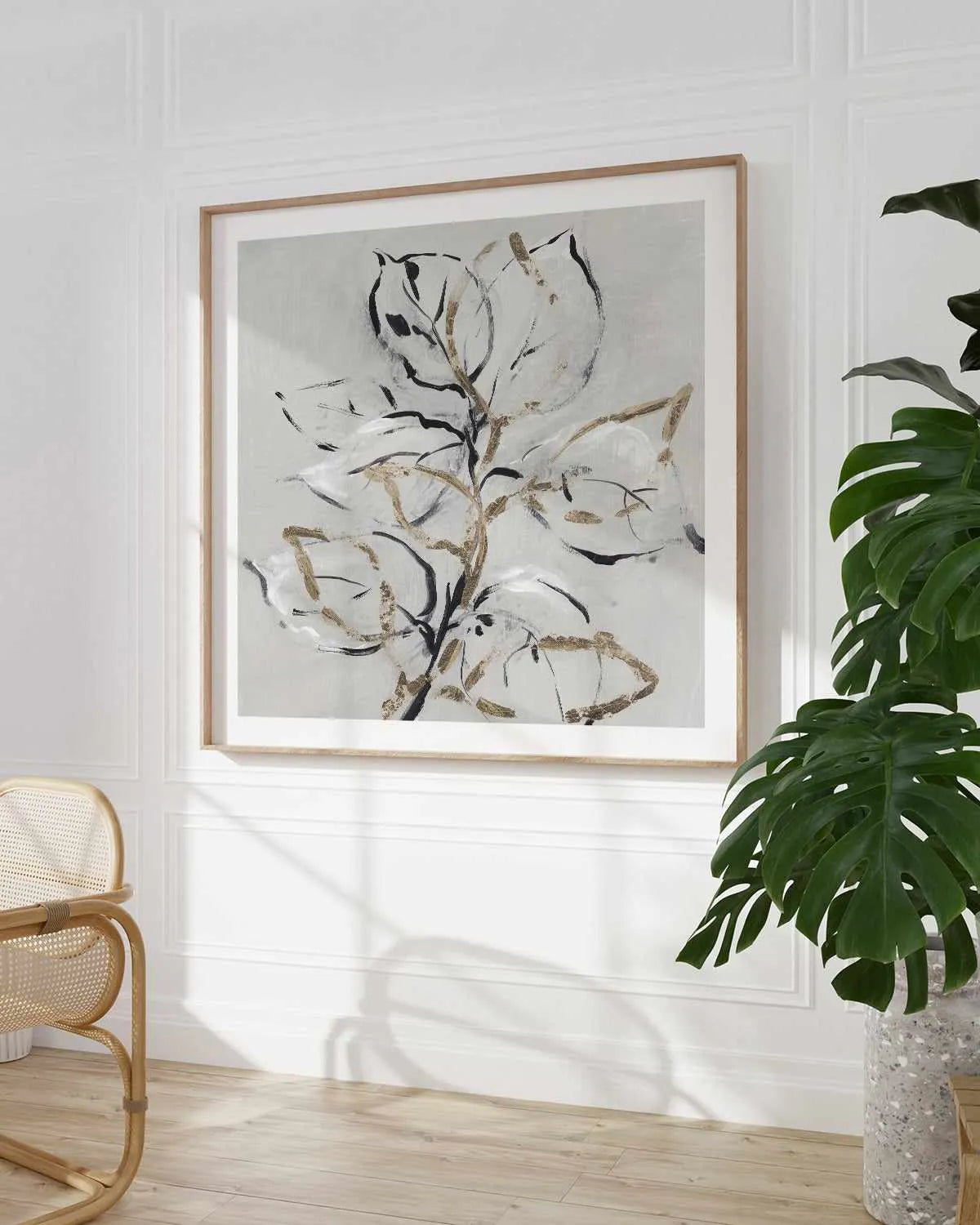 Golden Floral II Art Print from Olive et Oriel where you can shop wallpaper and artworks online