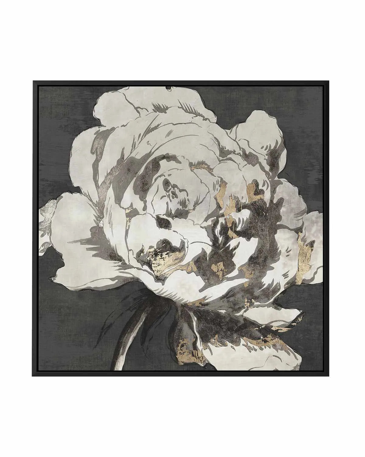 Golden Flower I Gold Version | Framed Canvas Art Print from Olive et Oriel where you can shop wallpaper and artworks online