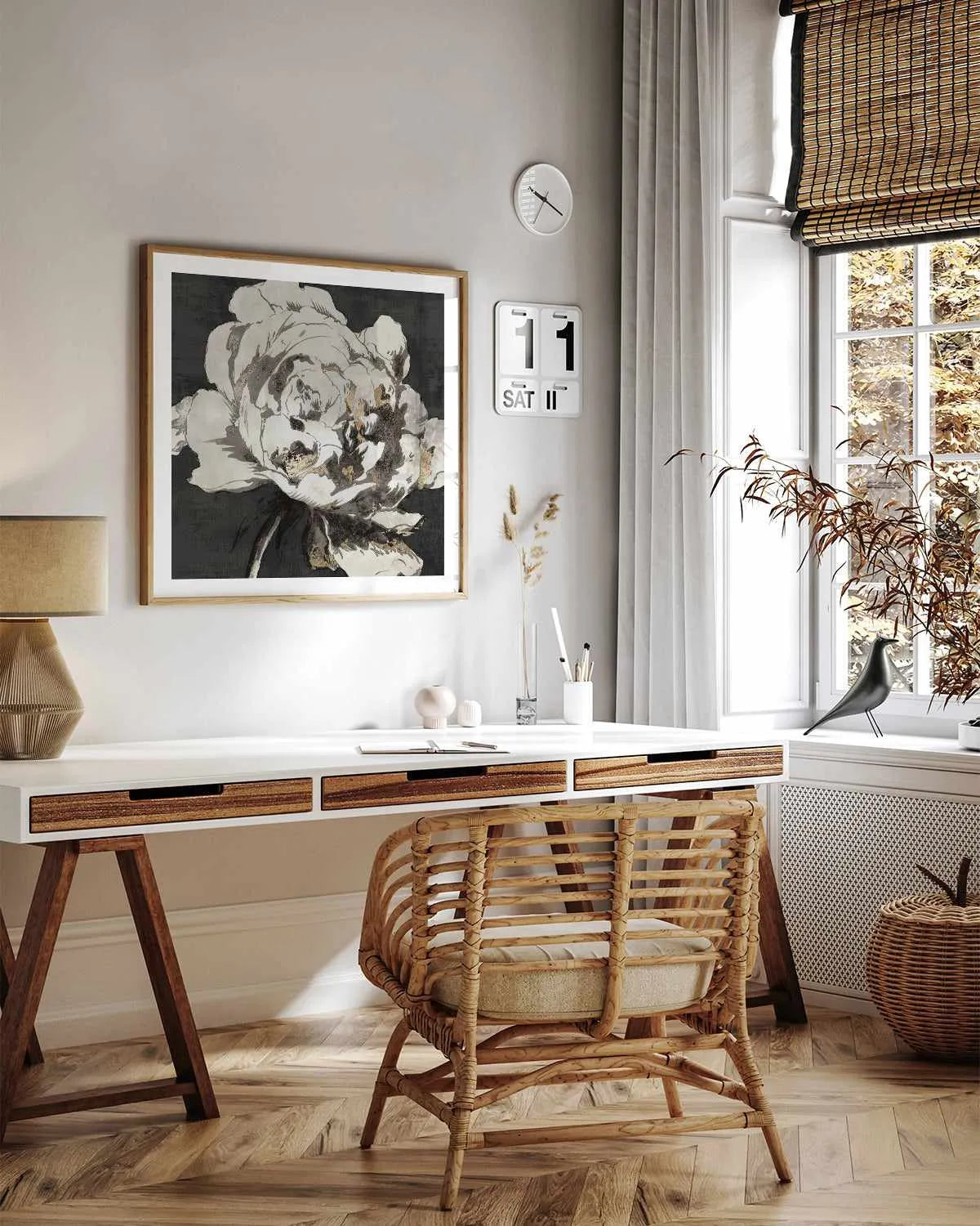 Golden Flower I Gold Version Art Print from Olive et Oriel where you can shop wallpaper and artworks online