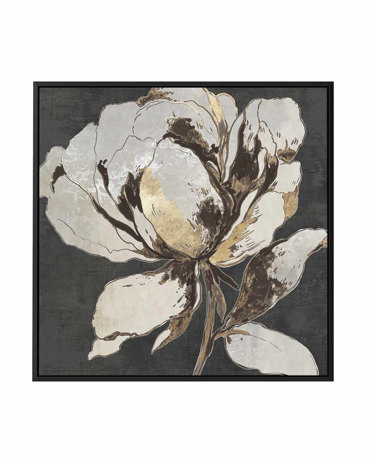 Golden Flower II Gold Version | Framed Canvas Art Print