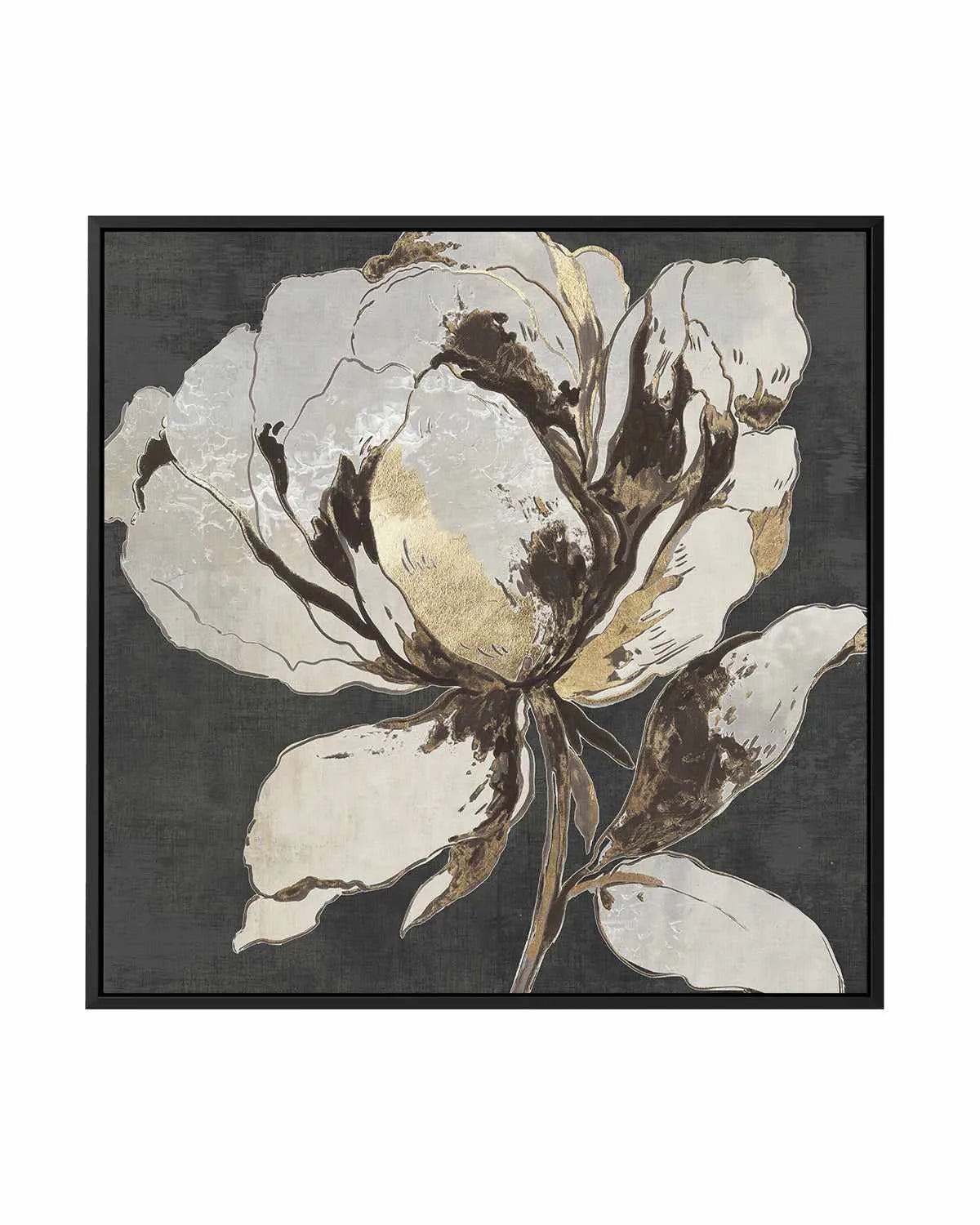 Golden Flower II Gold Version | Framed Canvas Art Print from Olive et Oriel where you can shop wallpaper and artworks online