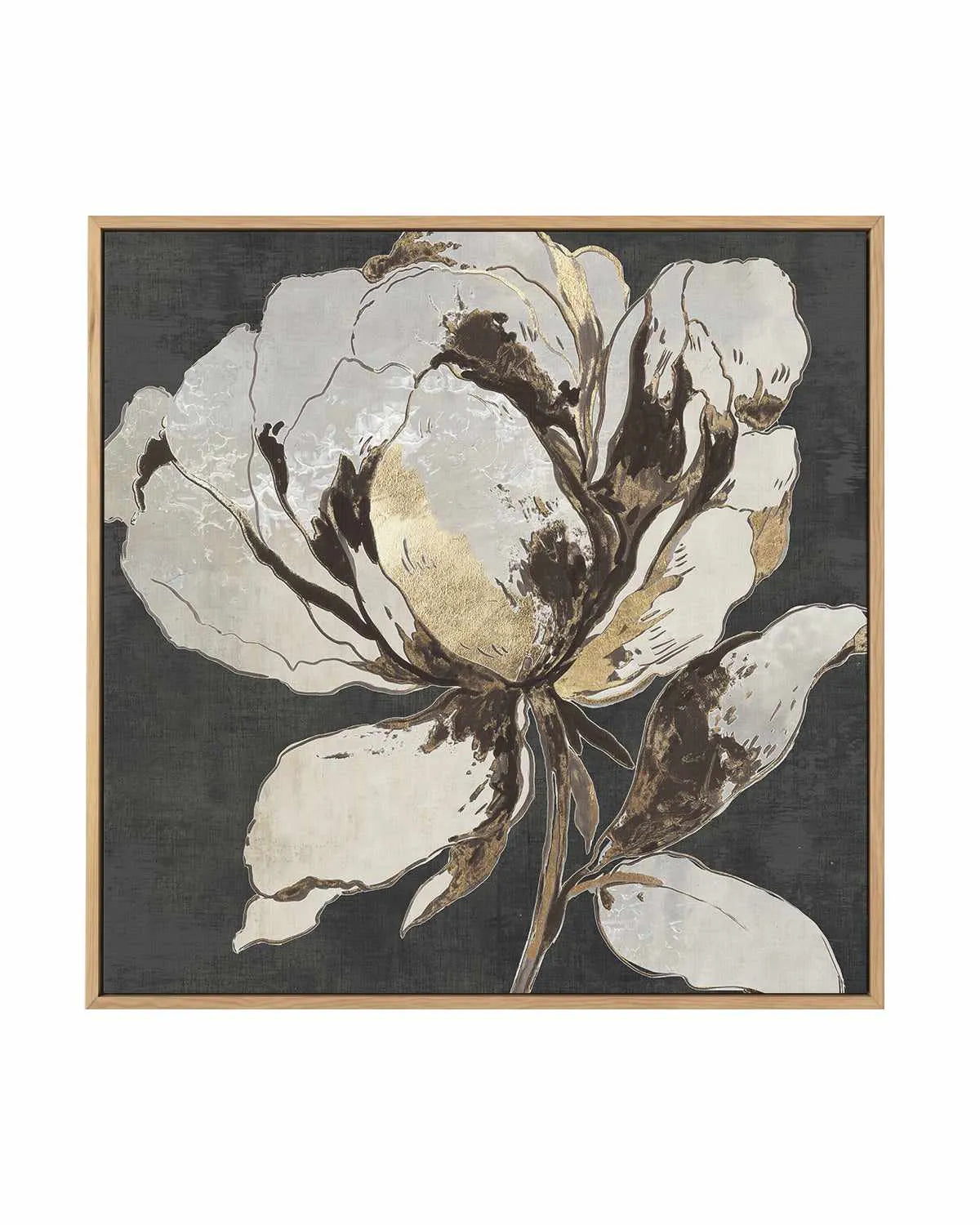 Golden Flower II Gold Version | Framed Canvas Art Print from Olive et Oriel where you can shop wallpaper and artworks online