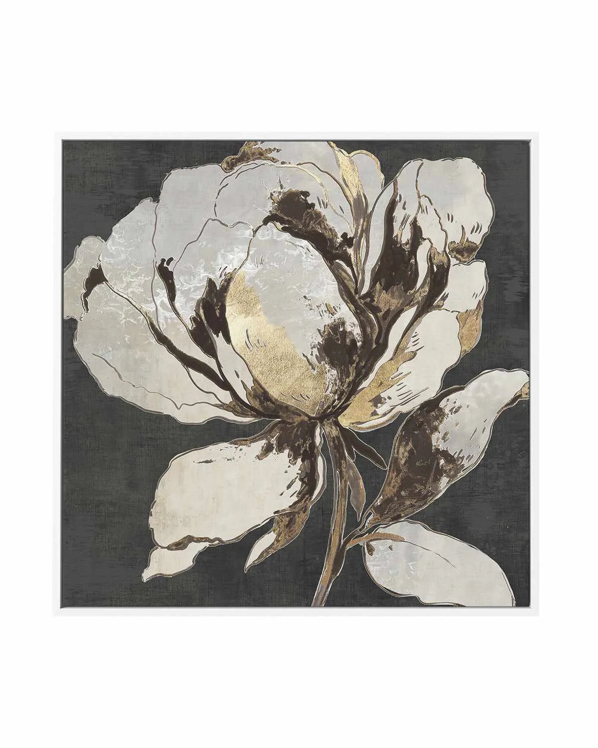 Golden Flower II Gold Version | Framed Canvas Art Print from Olive et Oriel where you can shop wallpaper and artworks online